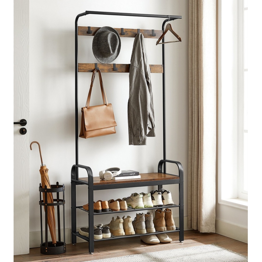 NAVOR Freestanding Coat Rack Brown/Black