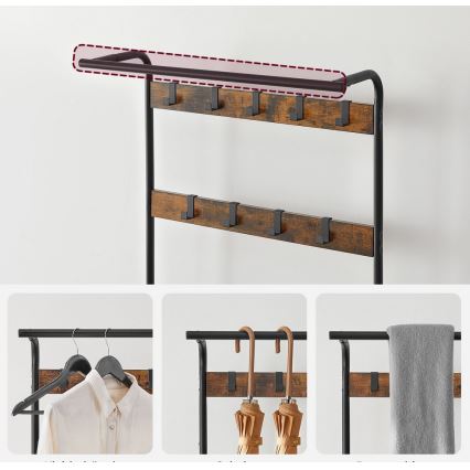 NAVOR Freestanding Coat Rack Brown/Black