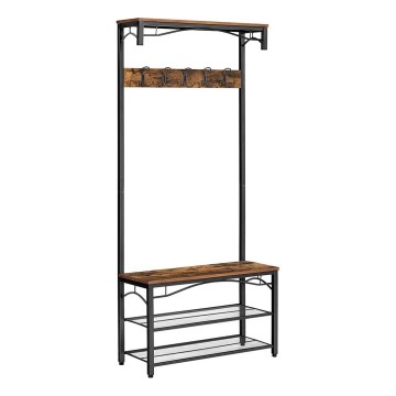 NAVOR Freestanding Coat Rack, Brown/Black