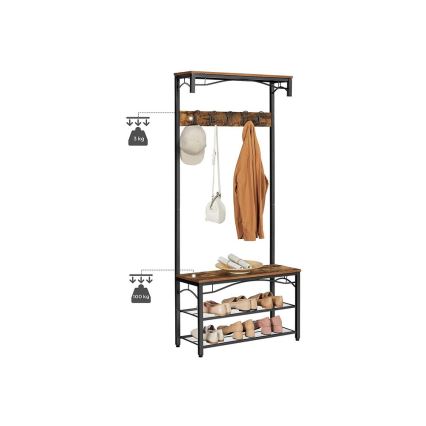 NAVOR Freestanding Coat Rack, Brown/Black