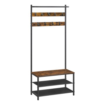 NAVOR Freestanding Coat Rack, Brown/Black