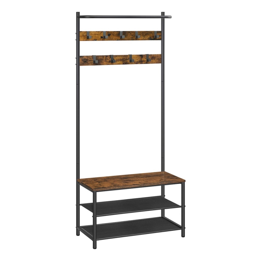 NAVOR Freestanding Coat Rack, Brown/Black