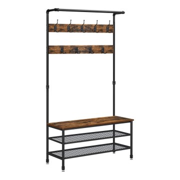 NAVOR Freestanding Coat Rack, Brown/Black