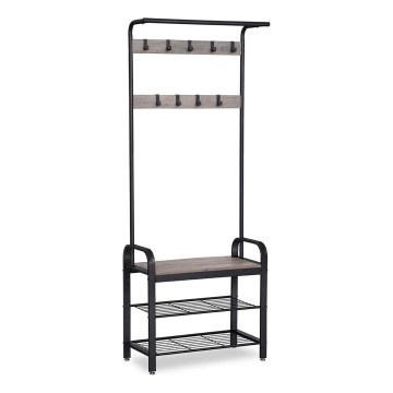 NAVOR Freestanding Coat Rack, Brown/Black