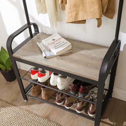 NAVOR Freestanding Coat Rack, Brown/Black