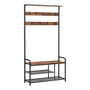 NAVOR Freestanding Coat Rack, Brown/Black
