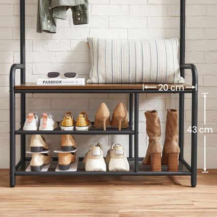 NAVOR Freestanding Coat Rack, Brown/Black
