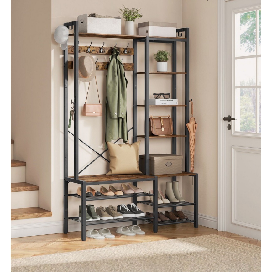 NAVOR Freestanding Coat Rack Brown/Black
