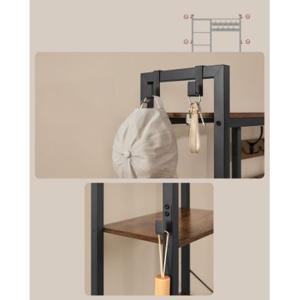 NAVOR Freestanding Coat Rack Brown/Black