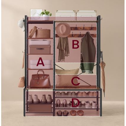 NAVOR Freestanding Coat Rack Brown/Black