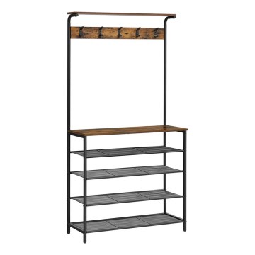 NAVOR Freestanding Coat Rack, Brown/Black