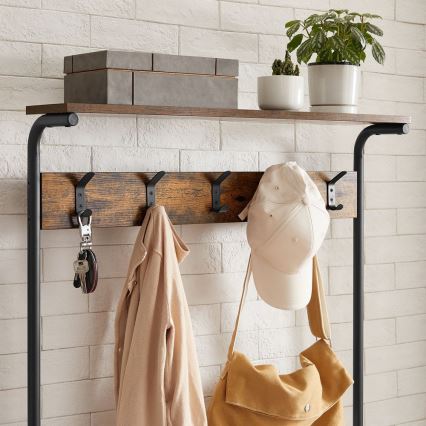 NAVOR Freestanding Coat Rack, Brown/Black