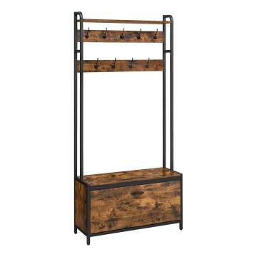 NAVOR Freestanding Coat Rack Brown/Black