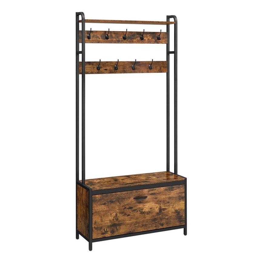 NAVOR Freestanding Coat Rack Brown/Black