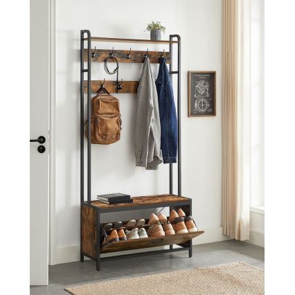 NAVOR Freestanding Coat Rack Brown/Black