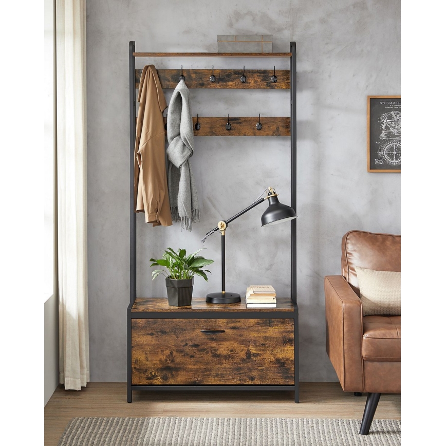 NAVOR Freestanding Coat Rack Brown/Black