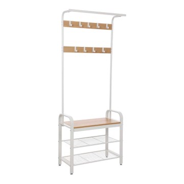 NAVOR Freestanding Coat Rack - Brown/White