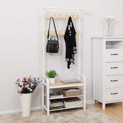 NAVOR Freestanding Coat Rack - Brown/White