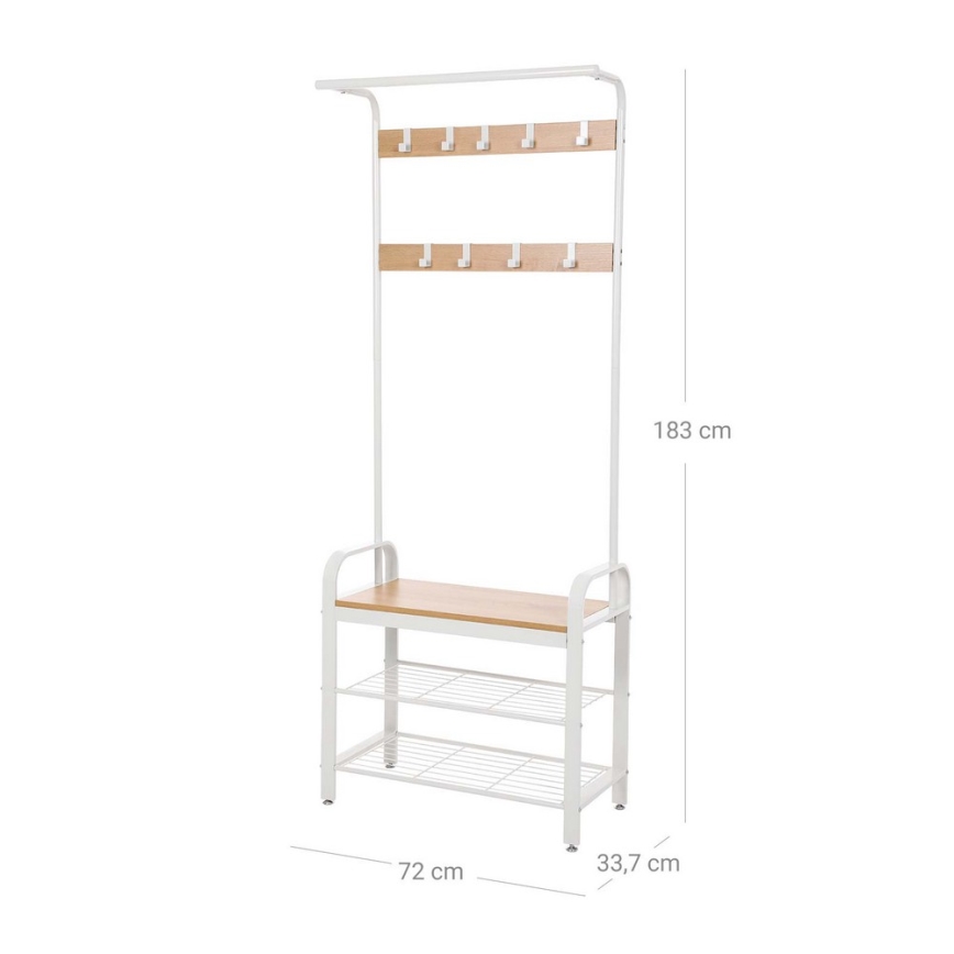 NAVOR Freestanding Coat Rack - Brown/White