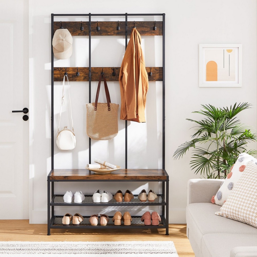 NAVOR Standing Coat Rack brown/black
