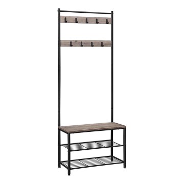 NAVOR Standing Coat Rack, Brown/Black