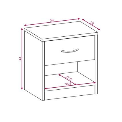 NED Bedside Table in Wotan Oak