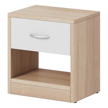 NED Sonoma Oak/White Bedside Table