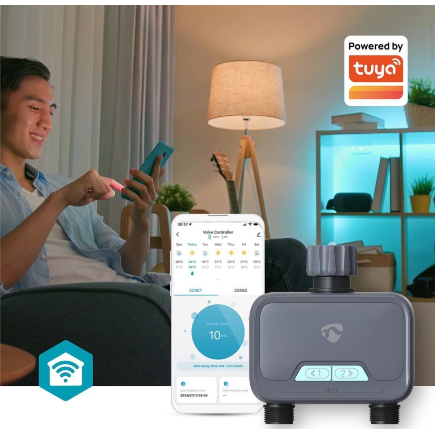 Water flow regulator 4xAA Wi-Fi Tuya IP54