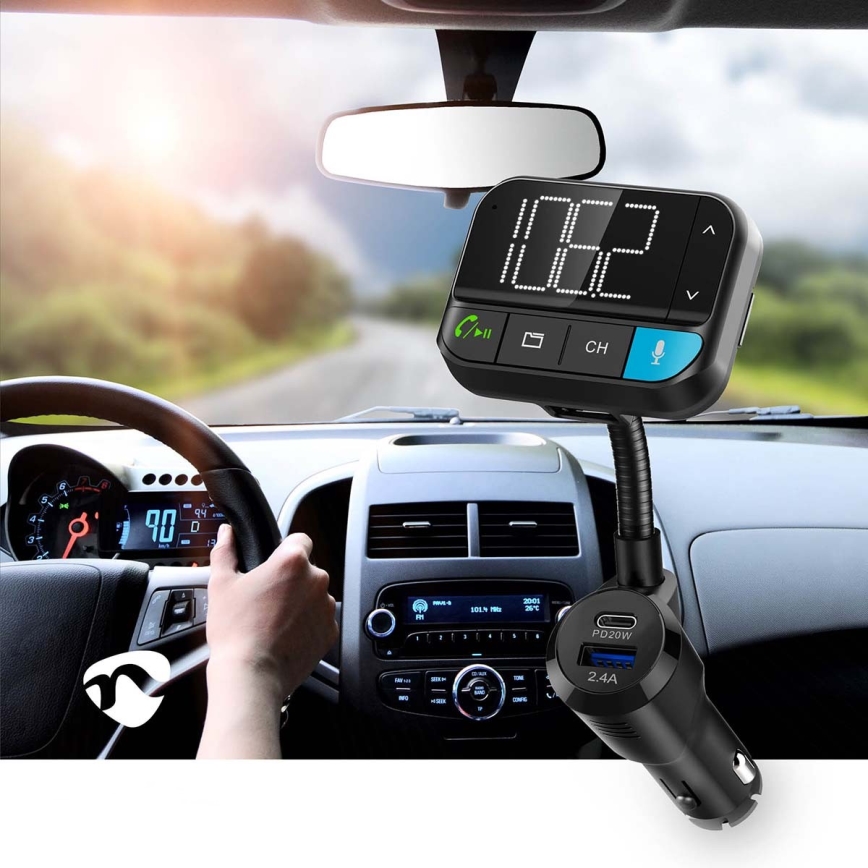 FM car transmitter with hands-free function