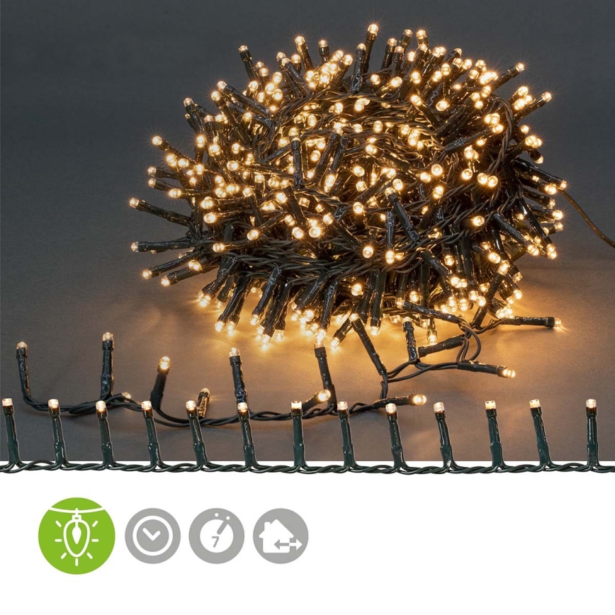 LED Outdoor String Lights 400xLED/7 Functions, 11 m, IP44, Warm White