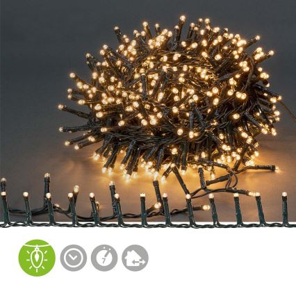 LED Outdoor Christmas chain 560xLED/7 functions 14m IP44 warm white