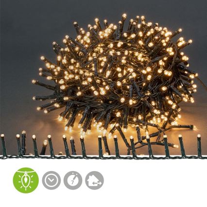LED Outdoor String Lights, 700 LEDs, 7 Modes, 17 m, IP44, Warm White
