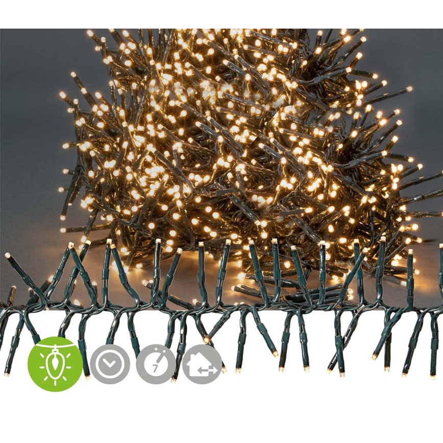 LED Outdoor String Lights, 1512 LEDs, 7 Modes, 14 m, IP44, Warm White