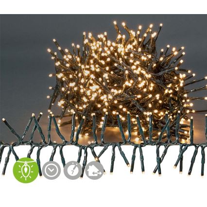 LED Outdoor Christmas chain 576xLED/7 functions 7,2m IP44 warm white