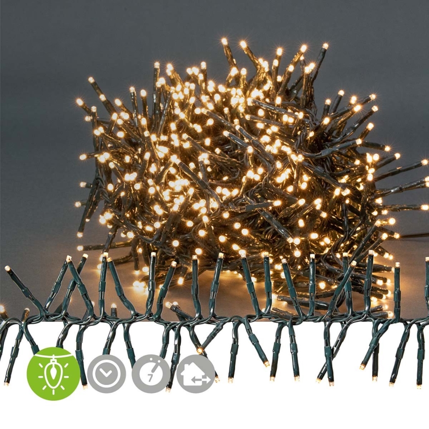 LED Outdoor Christmas chain 768xLED/7 functions 8,6m IP44 warm white