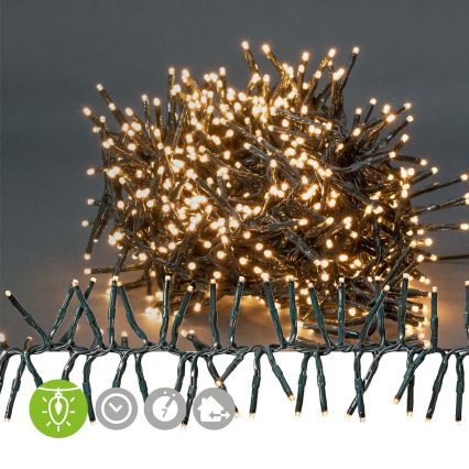 LED Outdoor String Lights, 768 LEDs, 7 Functions, 8.6 m, IP44, Warm White