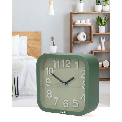 Green Analog Alarm Clock, 1xAA