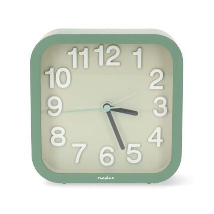 Green Analog Alarm Clock, 1xAA
