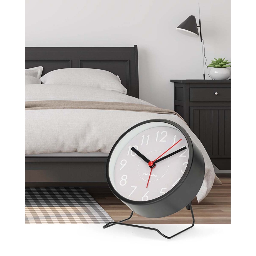 Analog alarm clock 1xAA black