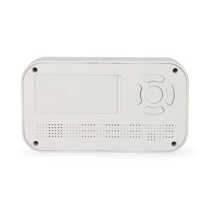 Digital alarm clock with thermometer and hygrometer, white, 2×AA