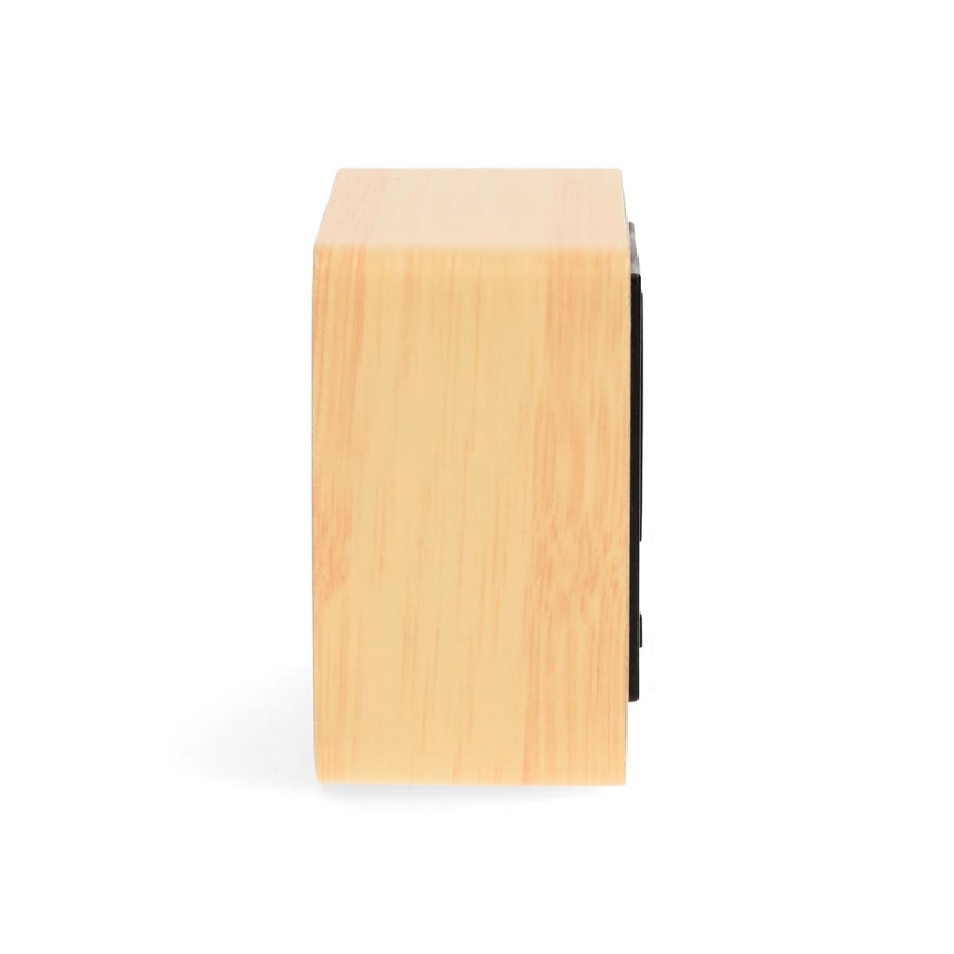 Wooden Digital Alarm Clock with LED Display and Thermometer (5V / 3×AAA)