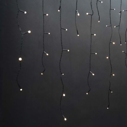 LED Outdoor Curtain 180 LEDs/7 Functions 10.9 m IP44 Warm White