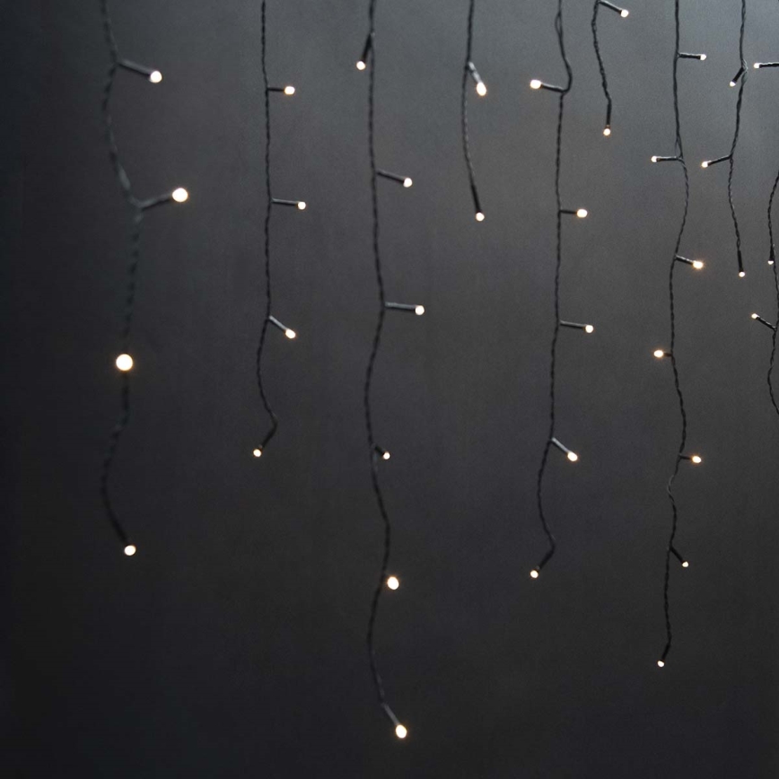 LED Outdoor Curtain 180 LEDs/7 Functions 10.9 m IP44 Warm White