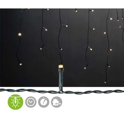 LED Outdoor Christmas curtain 360xLED/7 functions 14m IP44 warm white