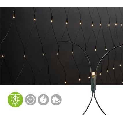 LED Outdoor Curtain, 160 LEDs / 7 Functions, 5 m, IP44, Warm White