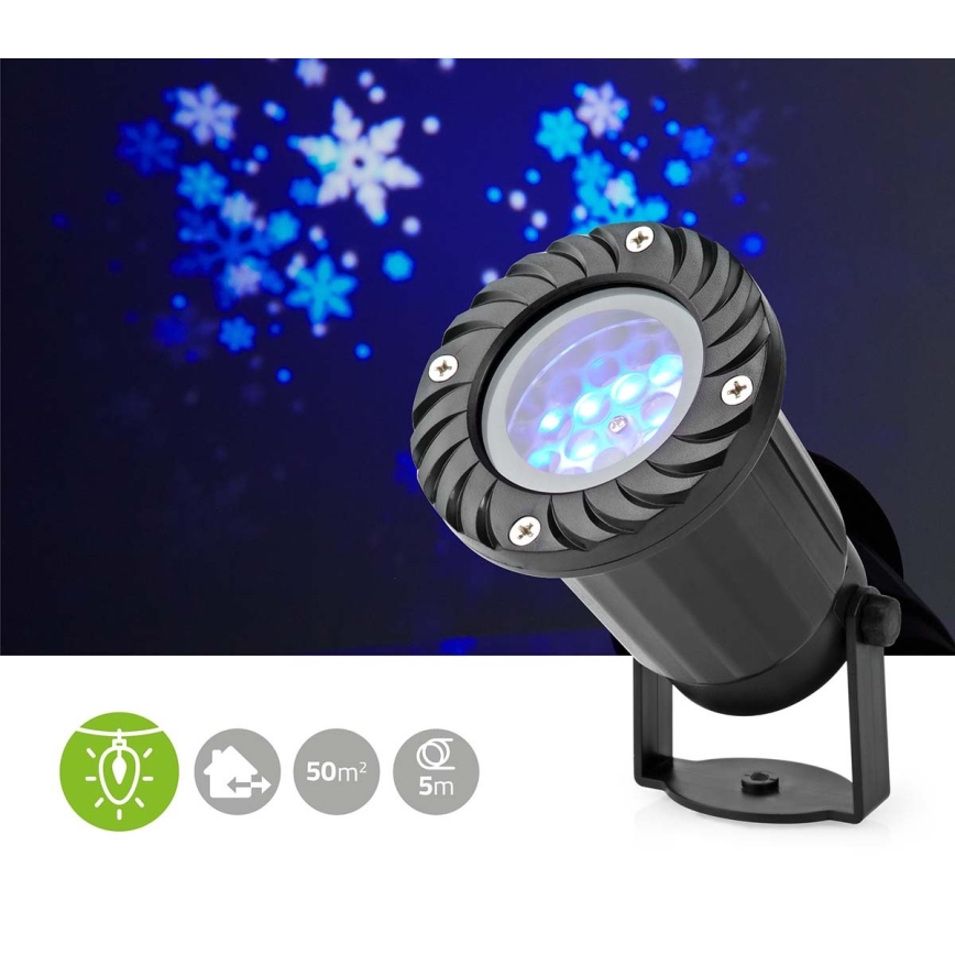 LED Christmas outdoor snowflake projector 5W/230V IP44
