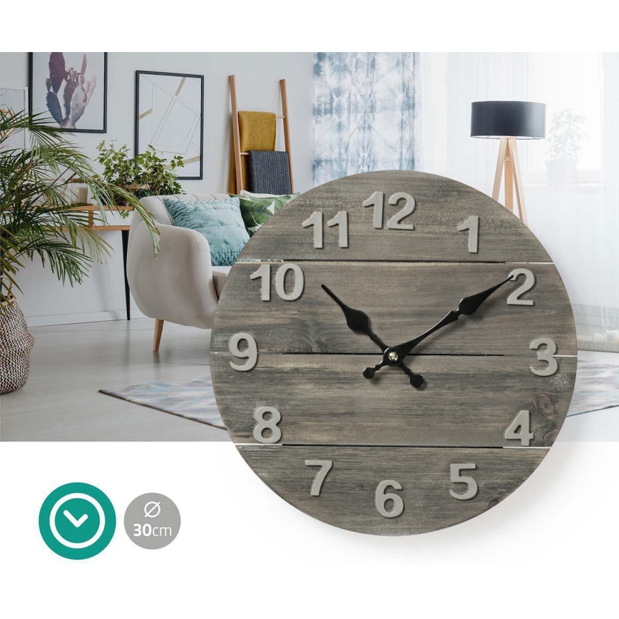 Wall clock 1xAA/1,5V spruce 30 cm