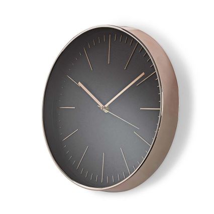 Wall Clock 1×AA Black/Pink