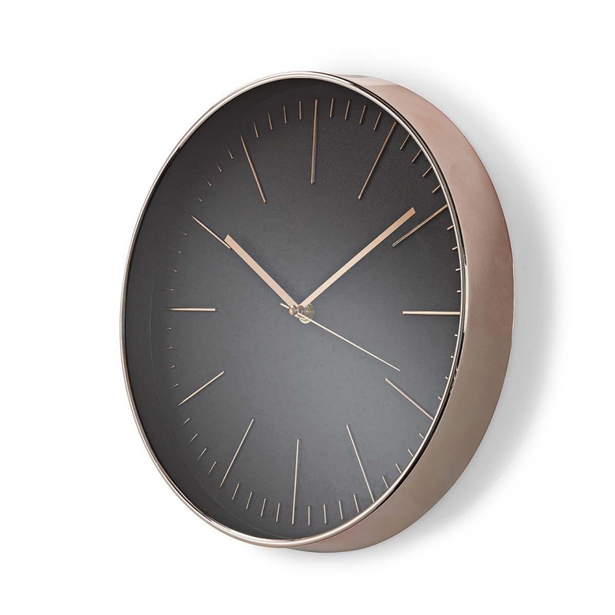 Wall Clock 1×AA Black/Pink