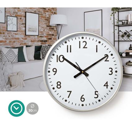 Wall clock d. 38 cm 1xAA white